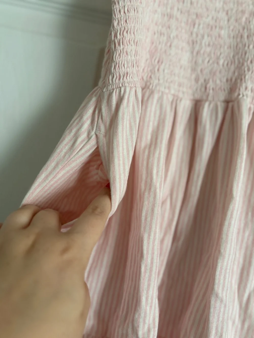 Girls Old Navy Pink and White Striped Short Sleeve Dress